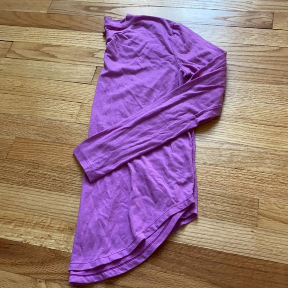 Lou & Grey Purple Cozy‎ Long Sleeve Shirt Purple Oversized Curved Hem Athleisure - Picture 6 of 6